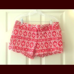 J. Crew City Shorts, Red Printed